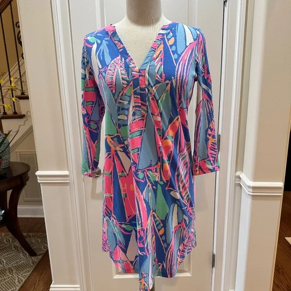 Lilly Pulitzer Ali Dress Out to Sea Style #20417 Women's 100% Pima Cotton  Size S